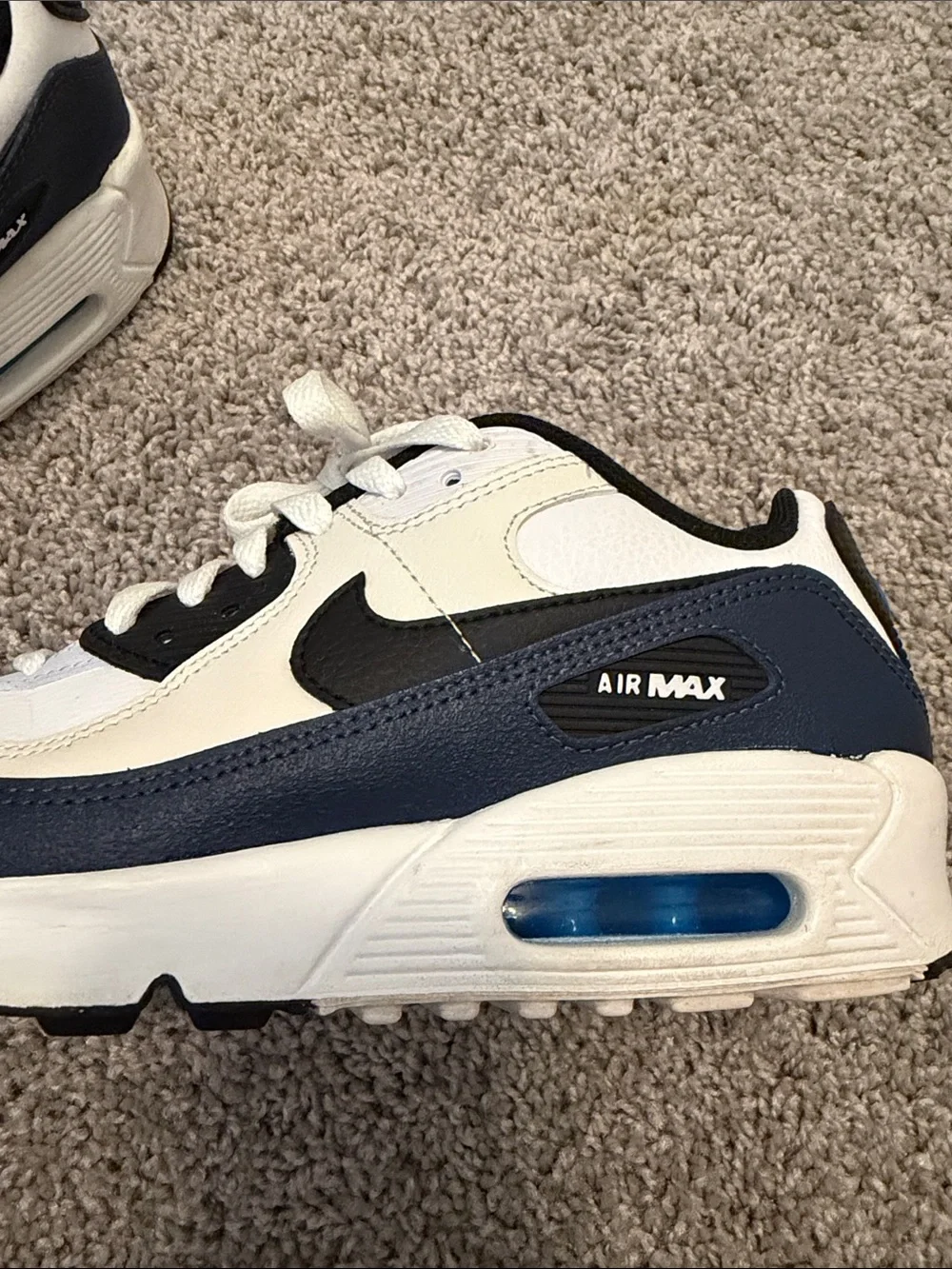 Nike White, Black & Blue Low-Top Sneakers